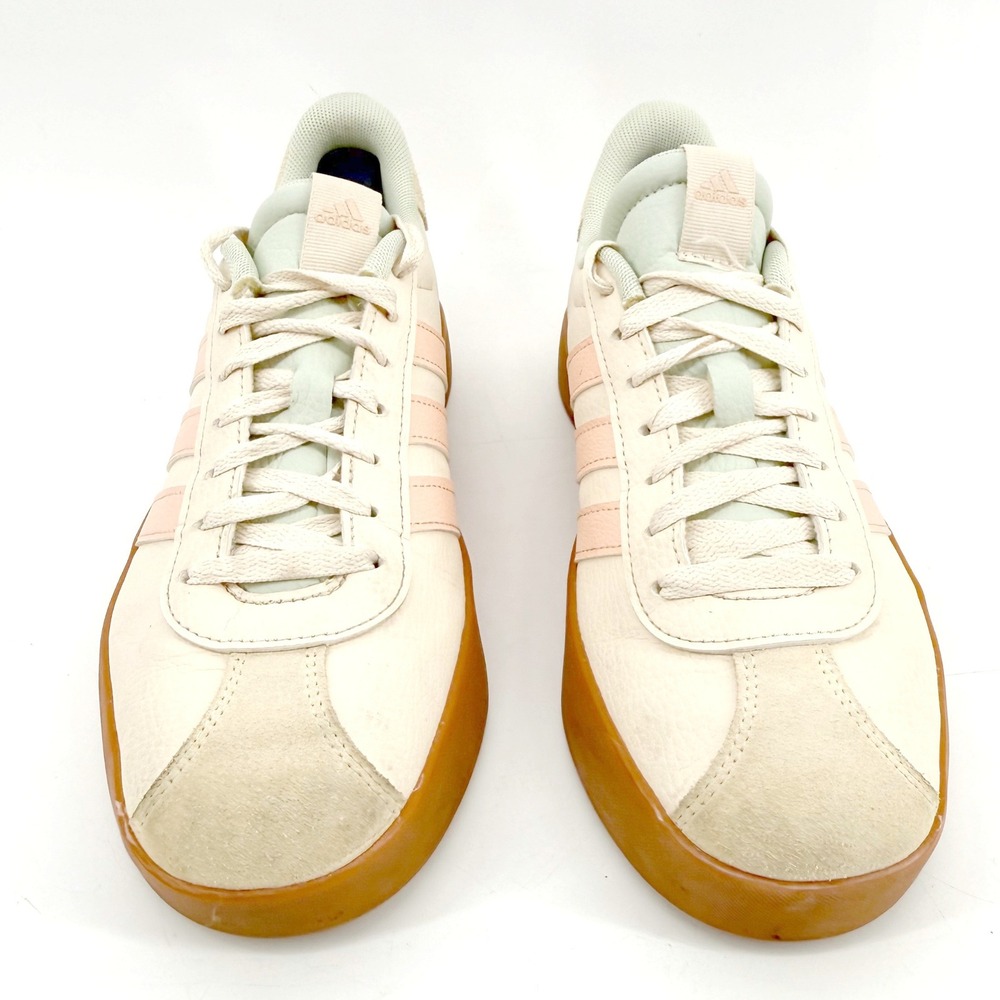 Adidas VL Court Bold Sneakers Womens 8.5 Cream Pink Gum Platform Low Preppy - Picture 6 of 8